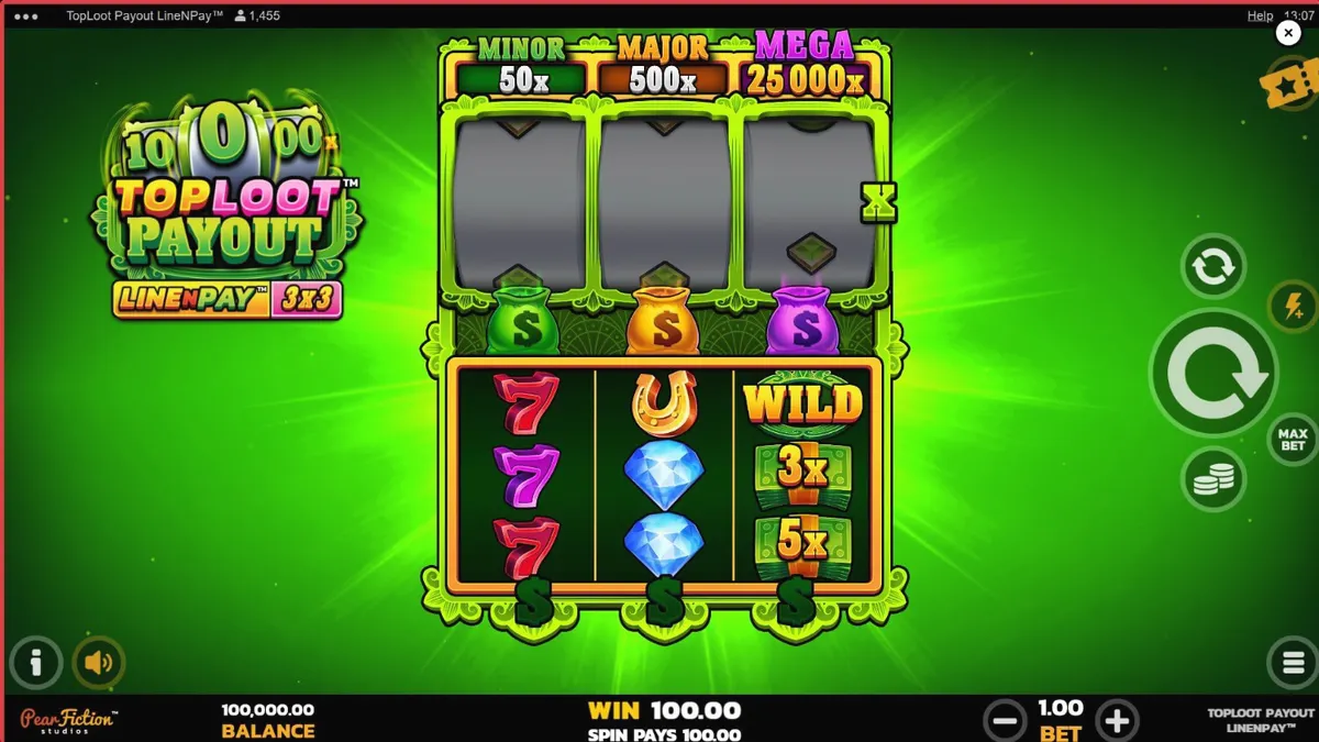 Isang visual na representasyon ng TopLoot Payout LineNPay slot na nagpapakita ng mga gintong simbolo at vault theme.