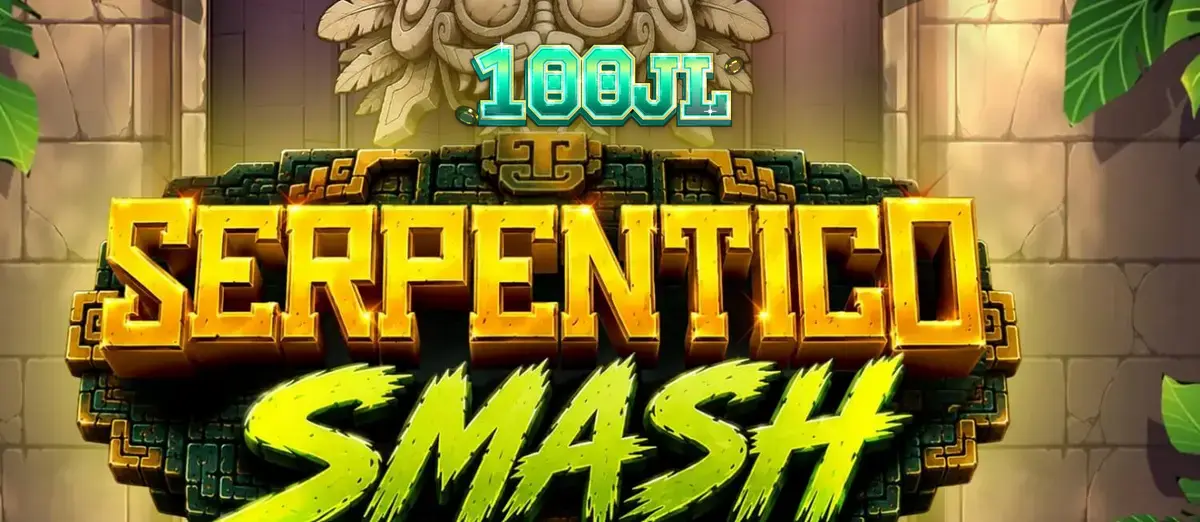 Isang makulay na screen ng laro ng Serpentico Smash na nagpapakita ng mga Aztec symbols at cascading reels.